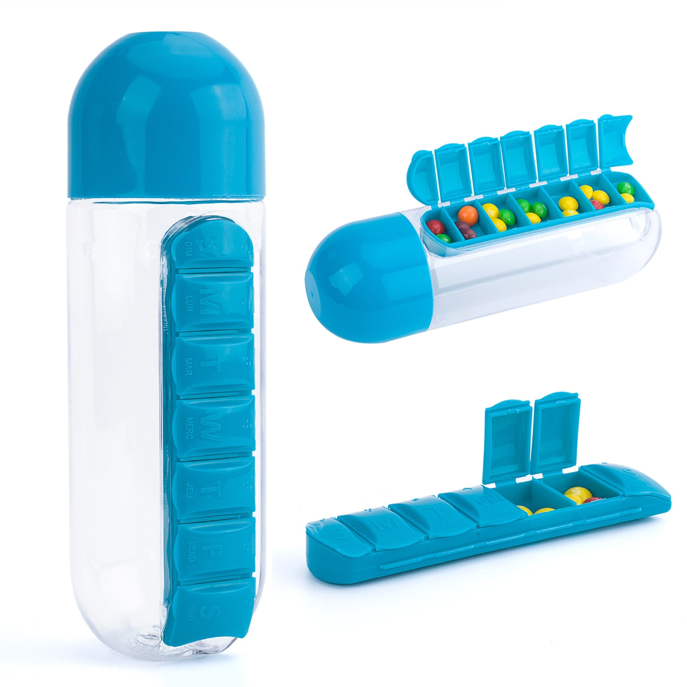 Botella de agua con pastillero ™