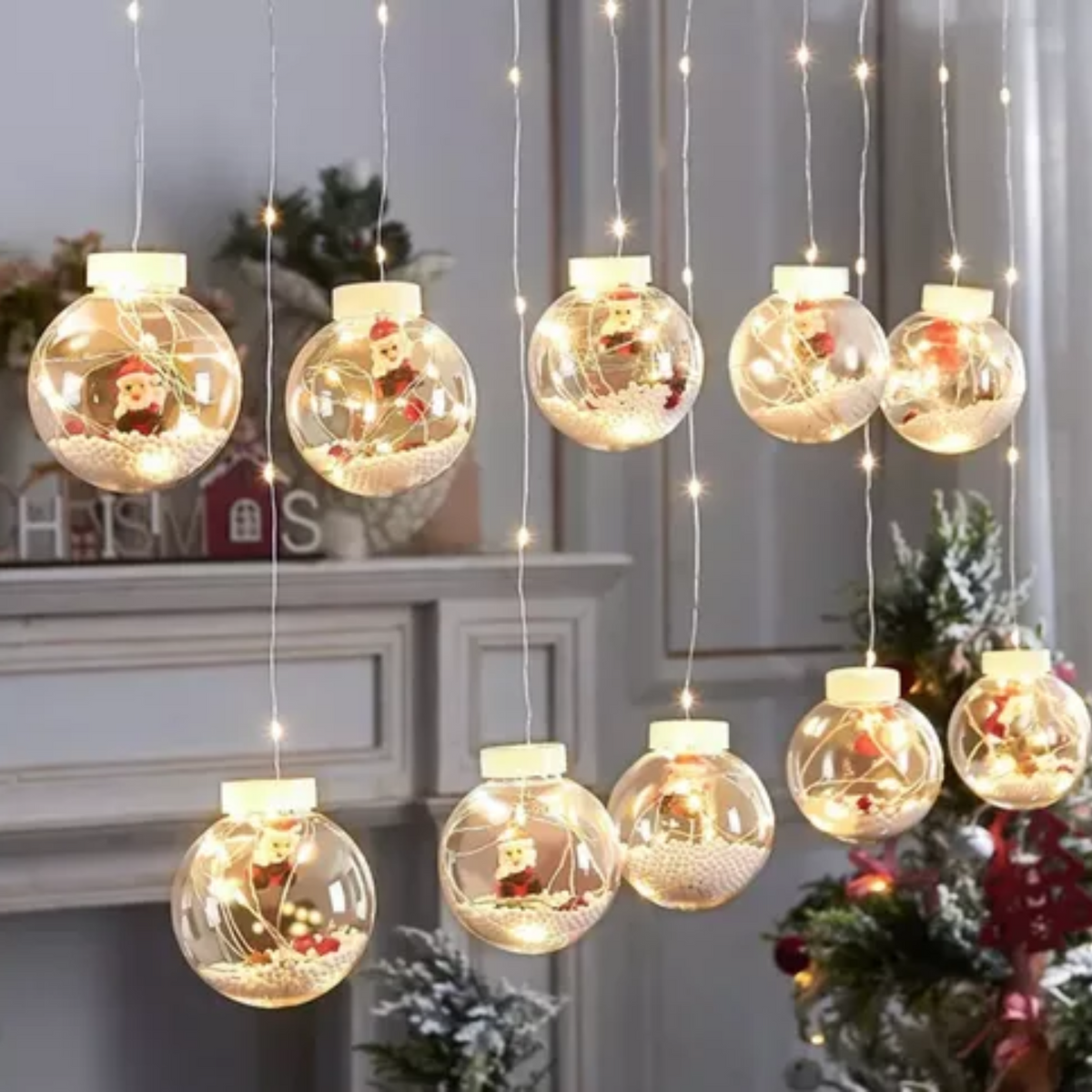 Guirnalda Cortina LED Luces 10 Bolas 3mt ™